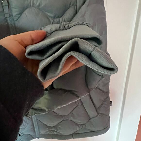 Eddie Bauer Shaw Quilted Puffer Bomber Jacket Dusty Blue SZ PL - Picture 6 of 6